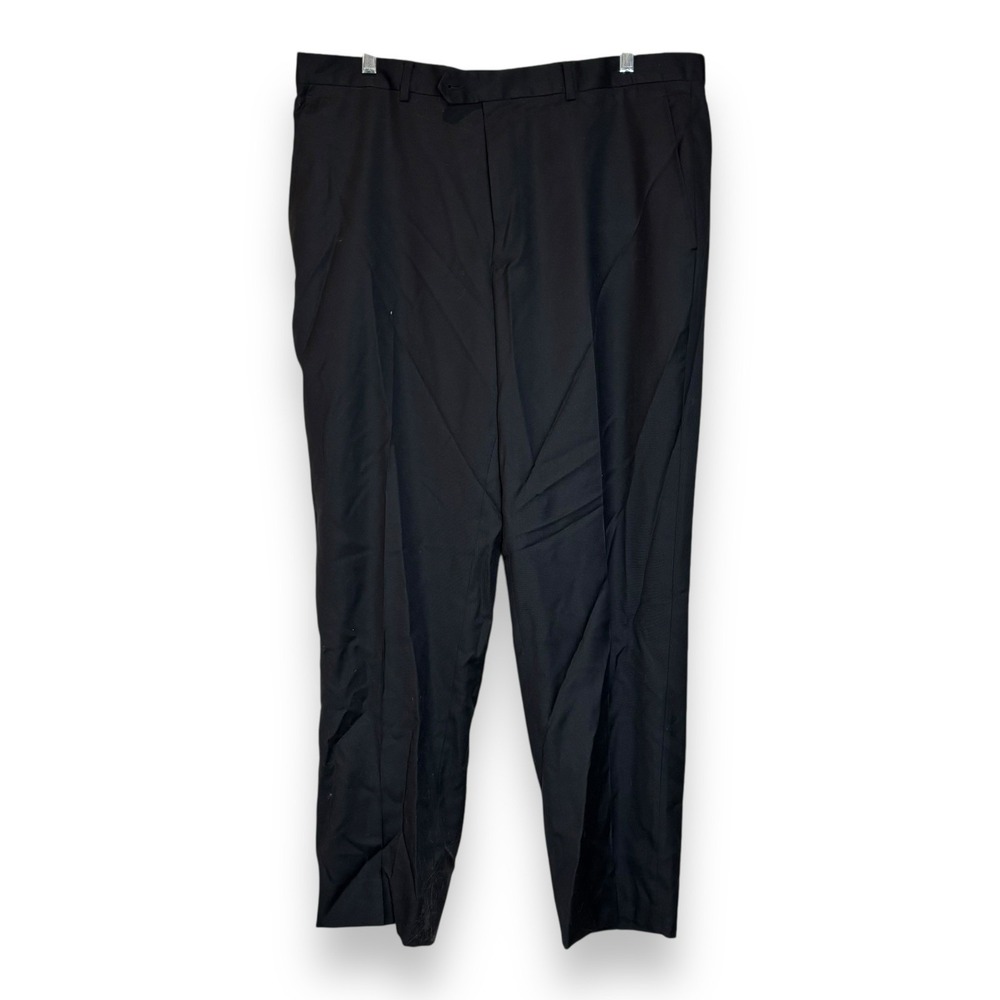 Santorelli Pants "Romeo" Mens Sz 40 Black Luxury Serge Trousers Dress Slacks